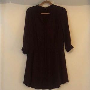 T. BABATON 100% silk burgundy dress w drawstring